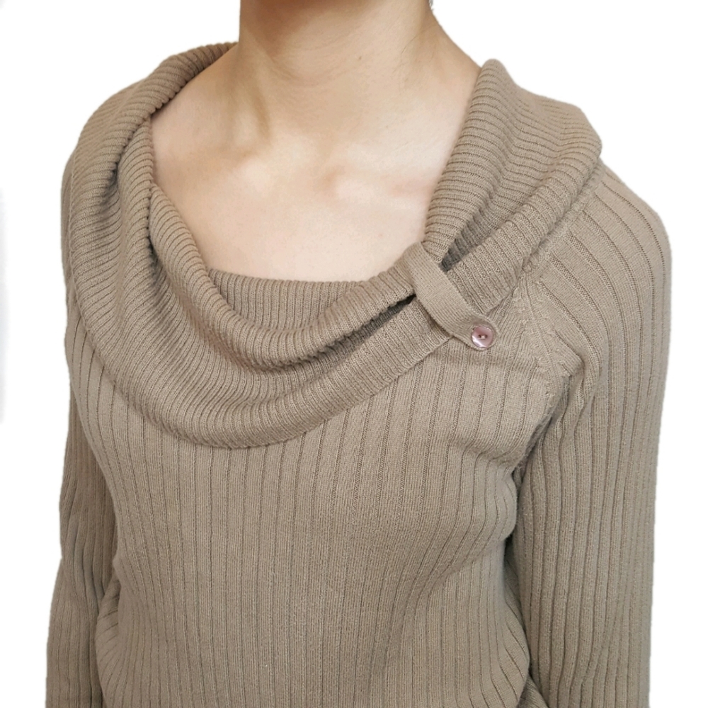 Jeanne Pierre Cowl neck Long Sleeve Sweater sizeLG